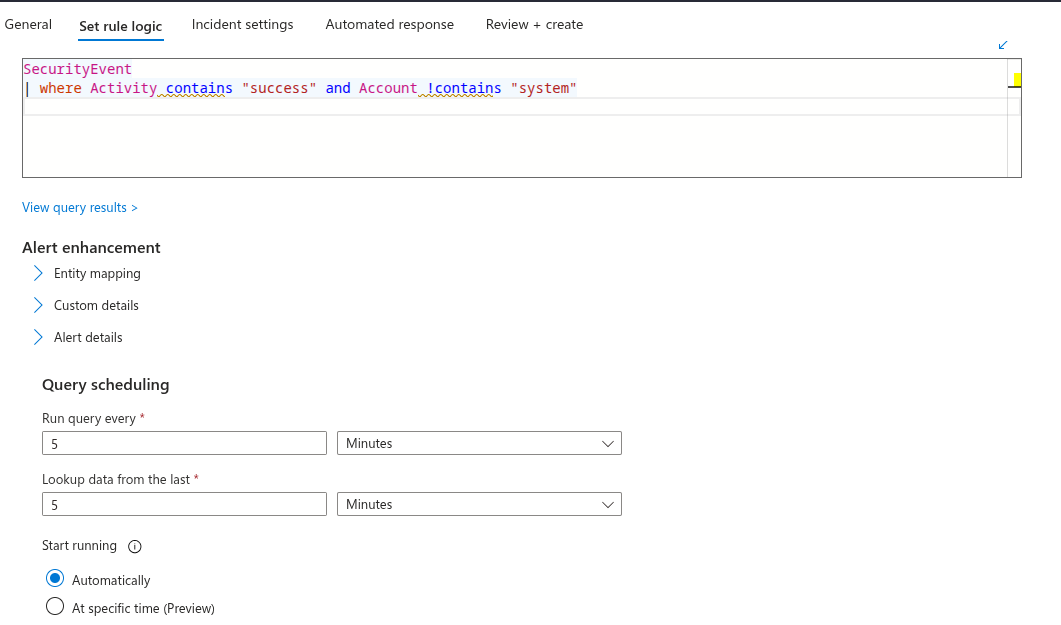 Image 3: Analytics Rule Creation